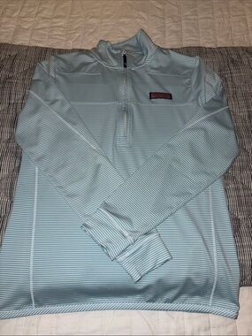 Ladies NWOT Vineyard Vines Striped Quarter-Zip Performance Pullover